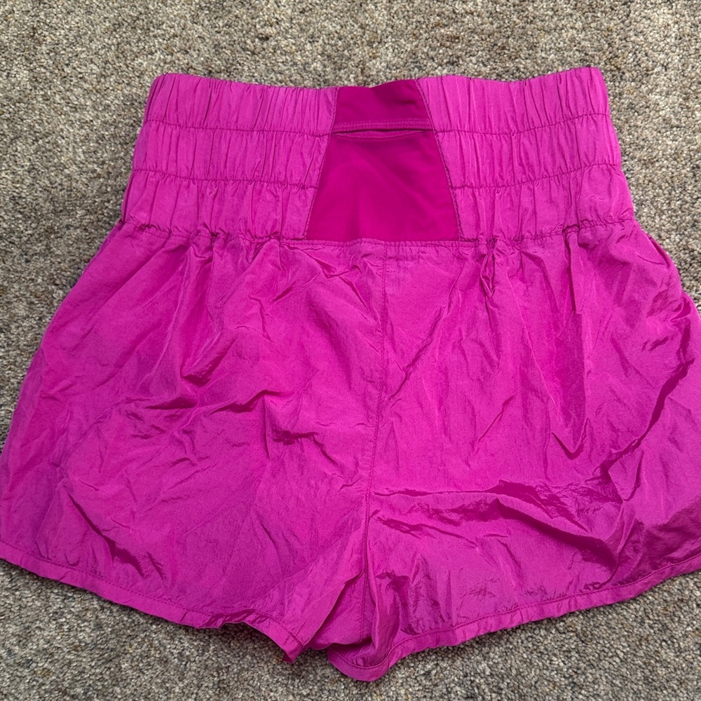 FP Movement by Free People High-Waist Smocked Hot Pink Shorts - Picture 4 of 4